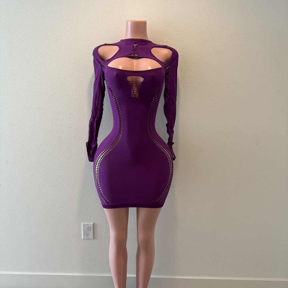 Fashion Nova Bold Purple Cutout Midi Dress